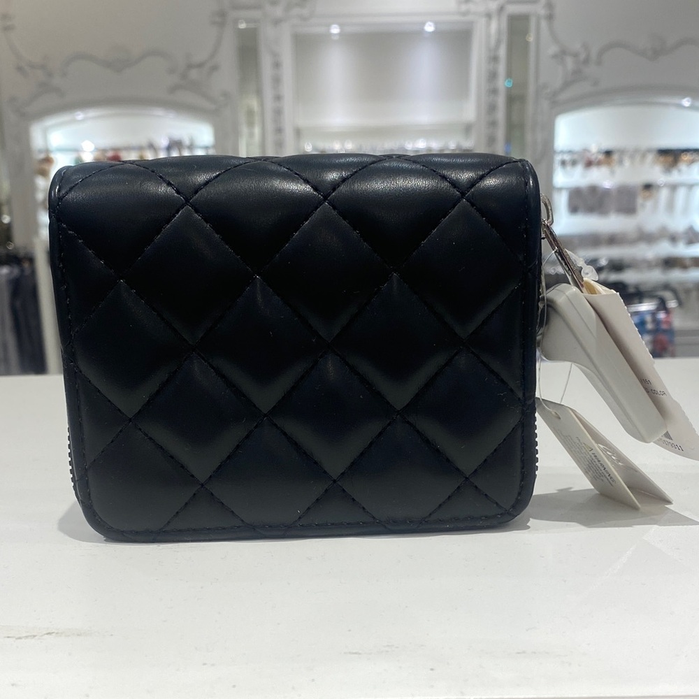 Faux Leather Black Chevron Quilted Women’s Unisex Wallet cardholder coin purse